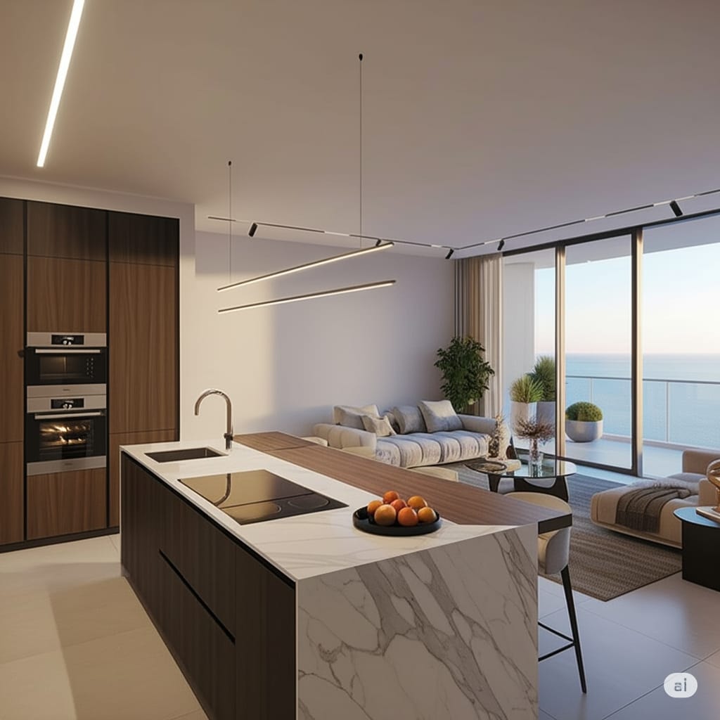 Bat Yam waterfront apartment interior sea view